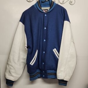 RIPON Vintage Varsity Jacket in Blue & White sz42 long.